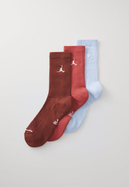 Jordan EVERYDAY CUSH CREW 3 PACK UNISEX - Sports Socks - Medium Khaki/iron Grey/starfish/white