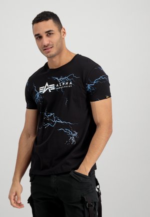 Alpha Industries LIGHTNING - T-Shirt Print - Black Orange