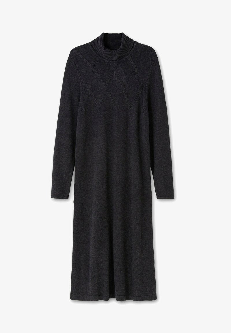 Sheego Strickkleid - Schwarz Meliert