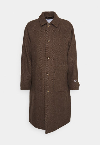 Les Deux MICHAEL HERRINGBONE COAT - Klassischer Mantel - Coffee Brown/walnut