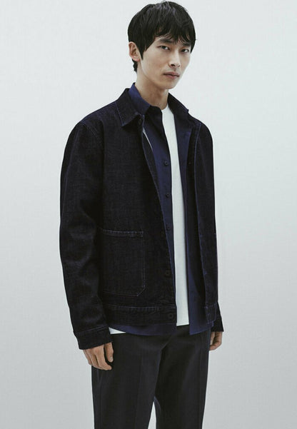 Massimo Dutti STUDIO-SELVEDGE - Jeansjacke - Blue