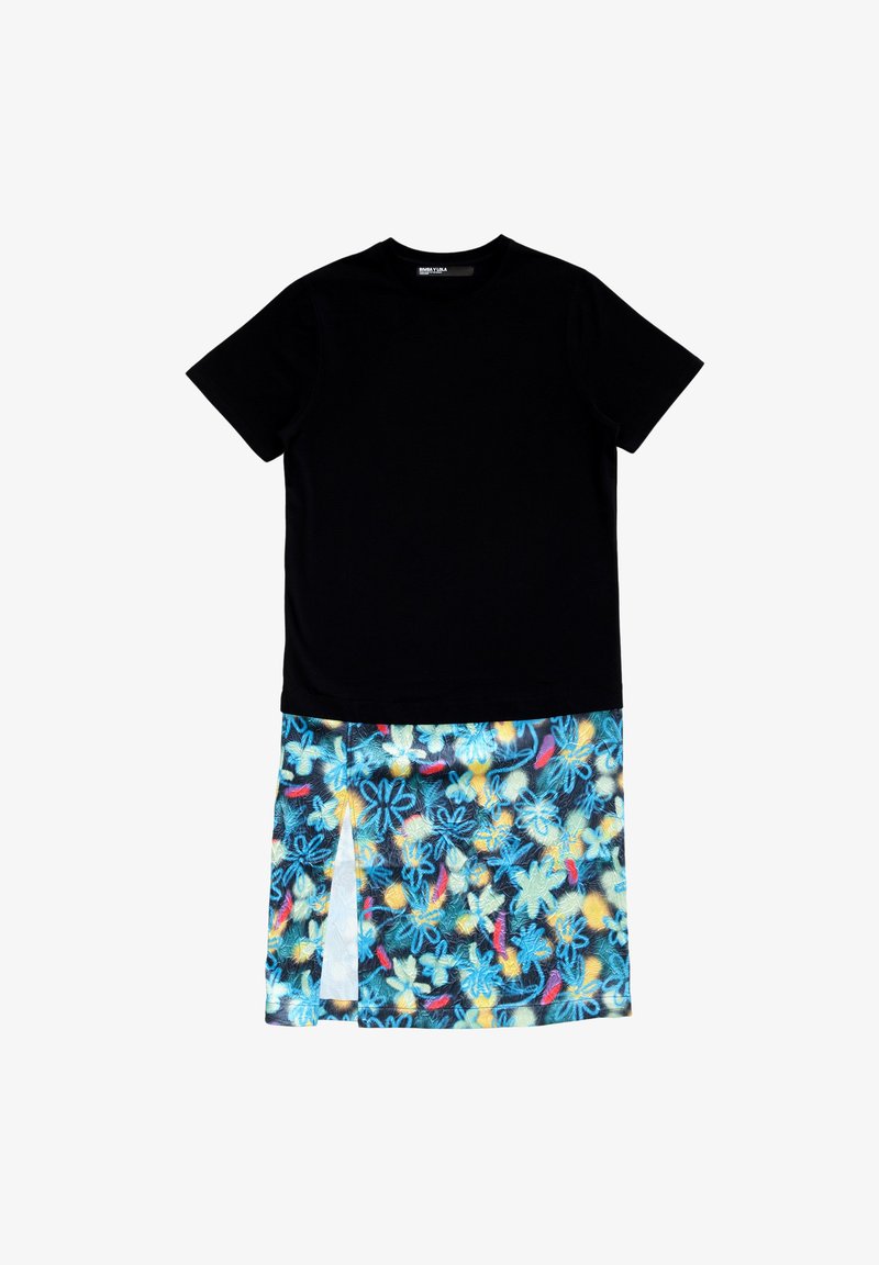  Jerseykleid - Graffiti Flowers Blue