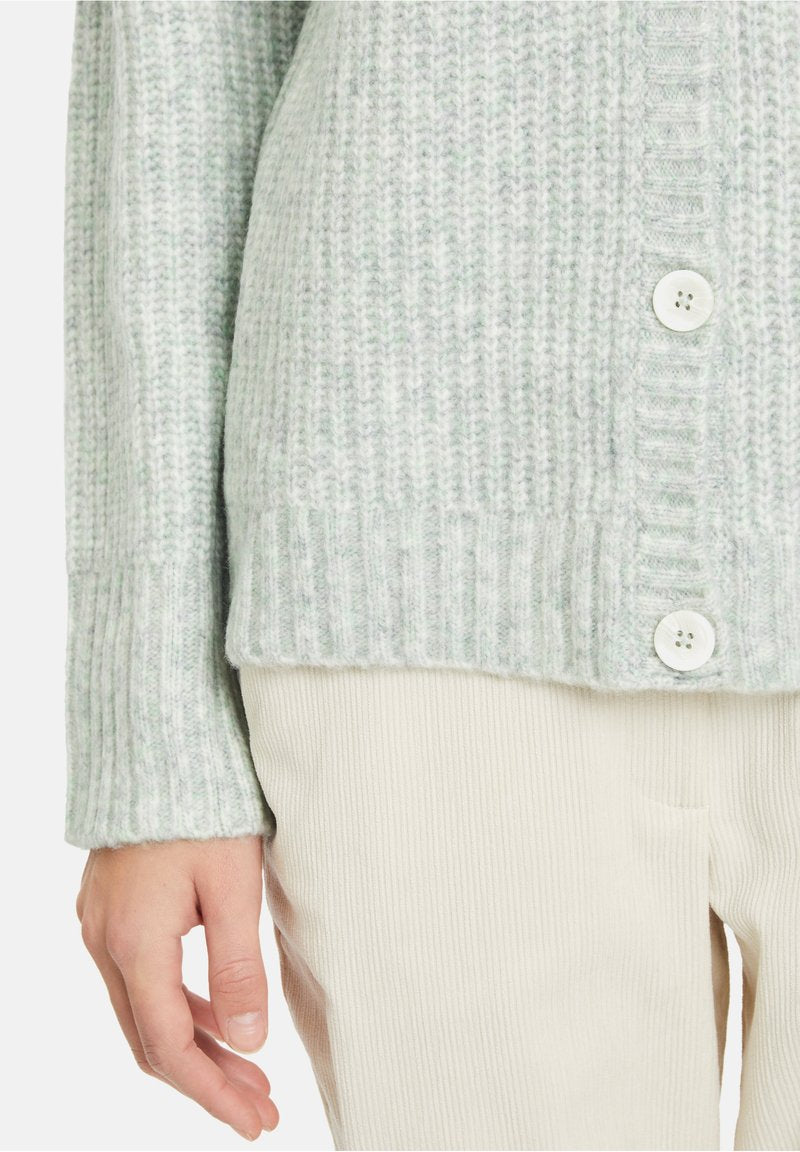 CARTOON MIT KNOPFLEISTE - Strickjacke - Bright Green Melange