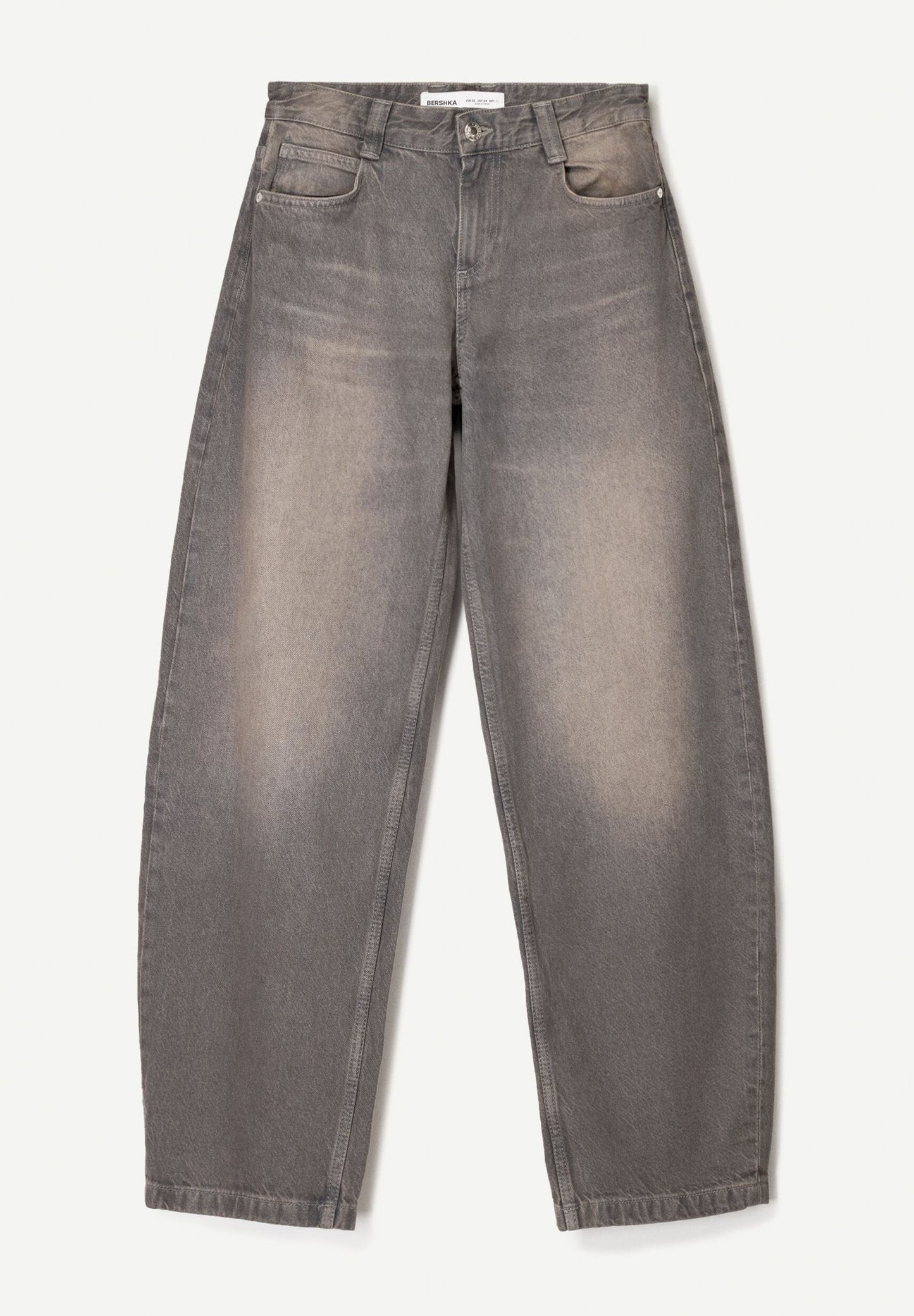 BERSHKA BALLOON - BAGGY - Relaxed Fit Jeans - Light Blue Denim
