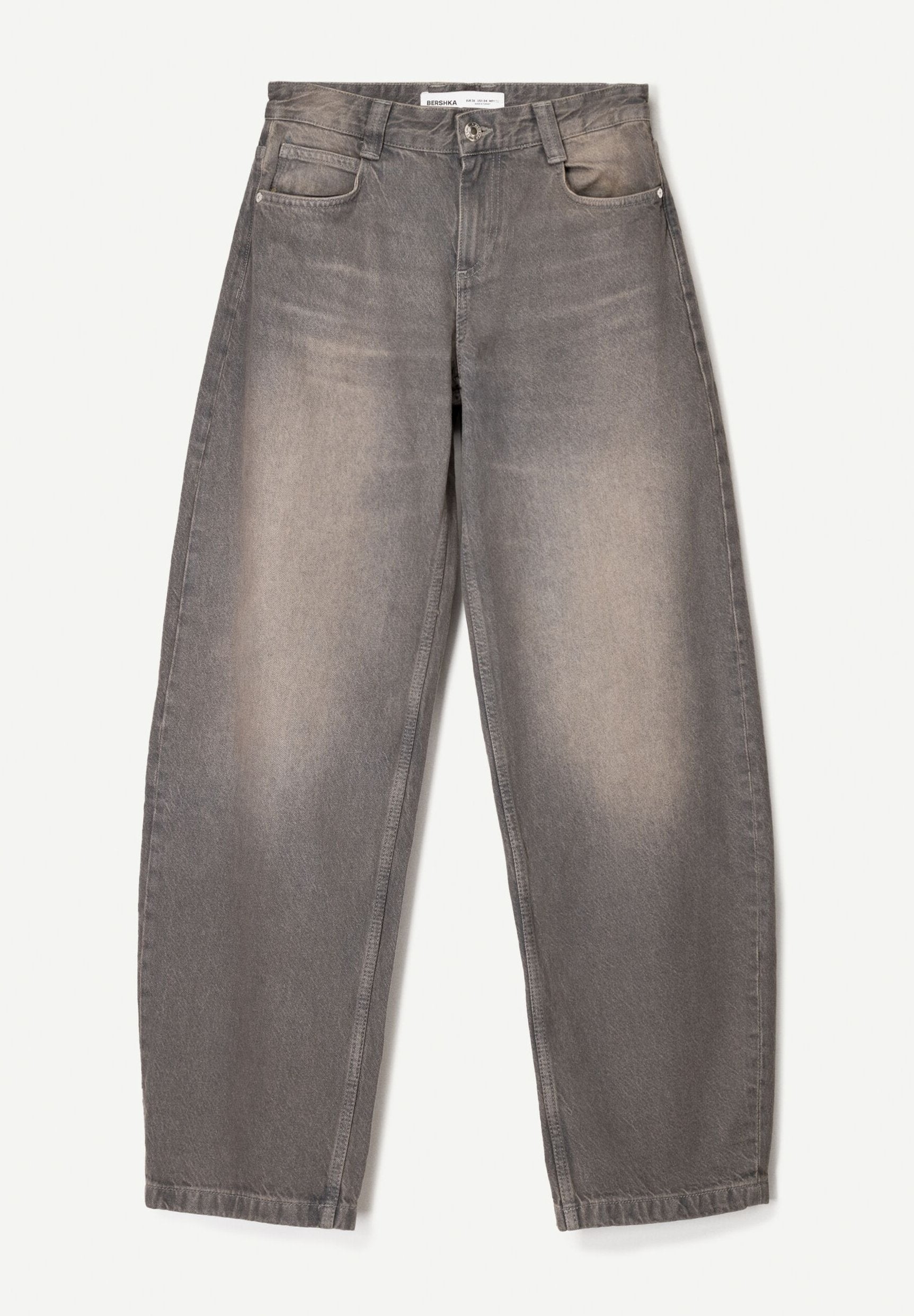 BERSHKA BALLOON - BAGGY - Relaxed Fit Jeans - Light Blue Denim