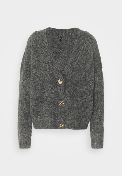 ONLY ONYZOEY CARDIGAN - Cardigan - Dark Grey Melange