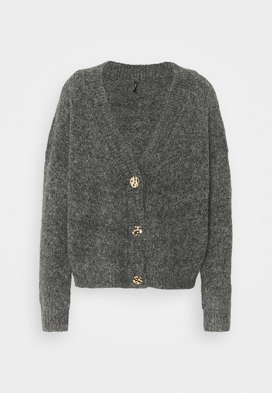 ONLY ONYZOEY CARDIGAN - Cardigan - Dark Grey Melange