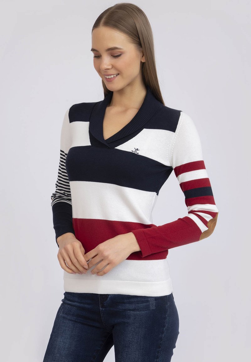 Strickpullover - White-navy-red