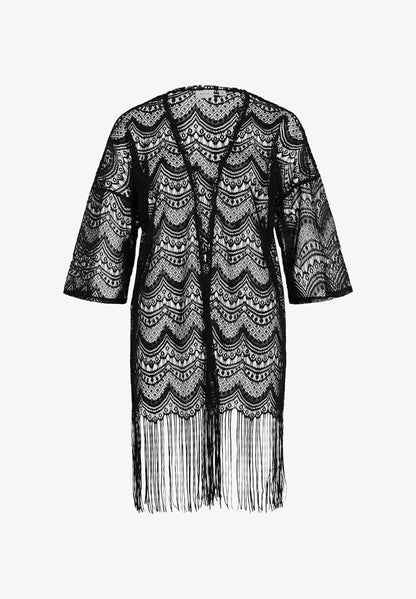 Vila VINOLA FRINGLE KIMONO - Leichte Jacke - Black