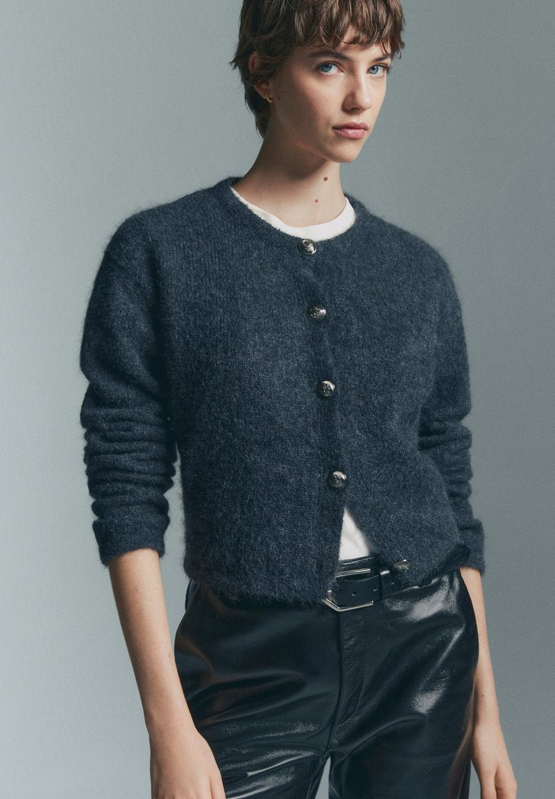 Massimo Dutti WITH BUTTONS - Strickjacke - Grey