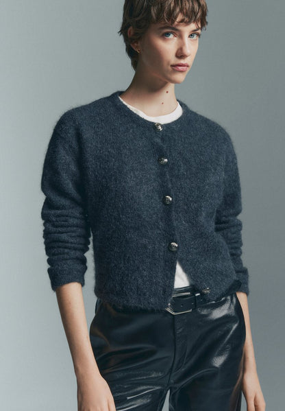 Massimo Dutti WITH BUTTONS - Strickjacke - Grey
