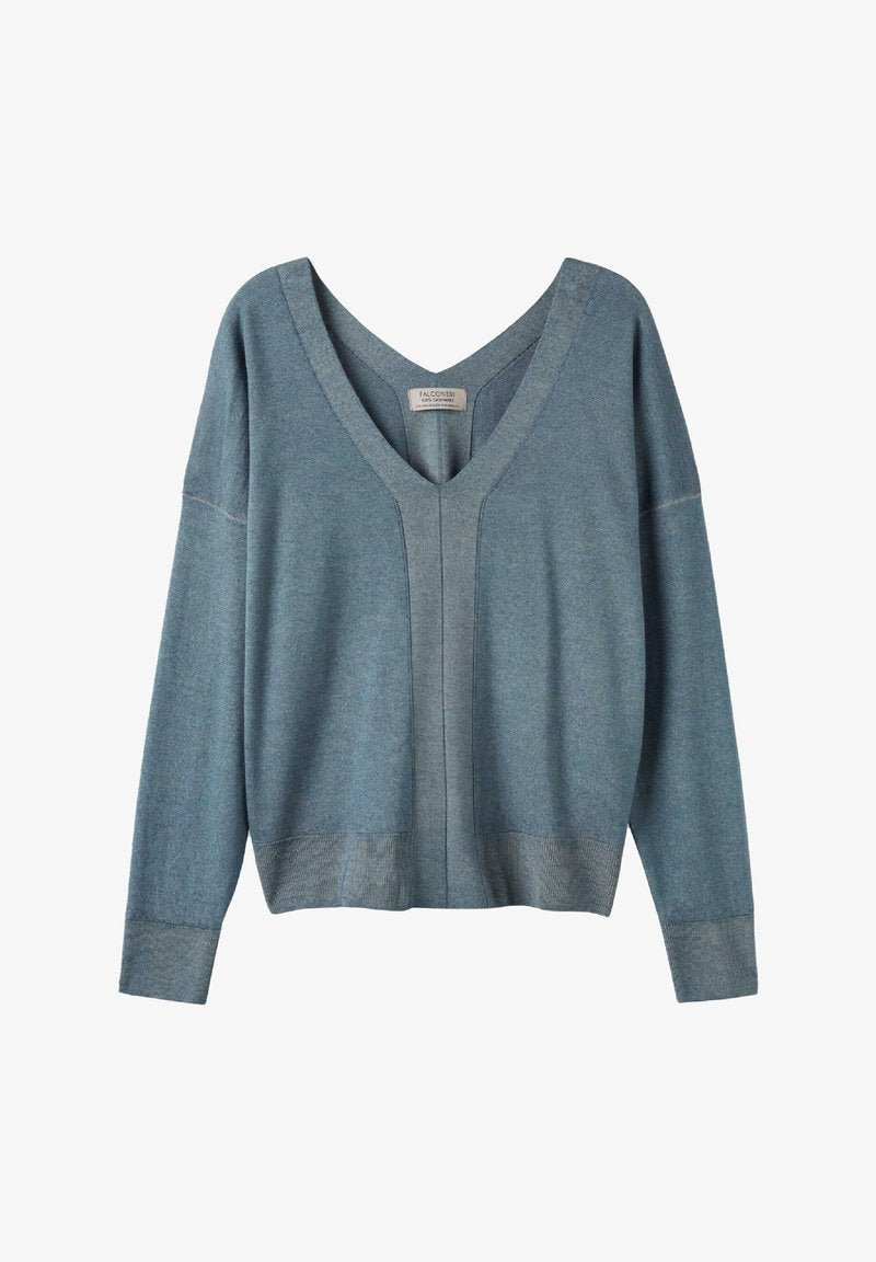  ULTRAFINE V-NECK - Strickpullover - Piombo Tc
