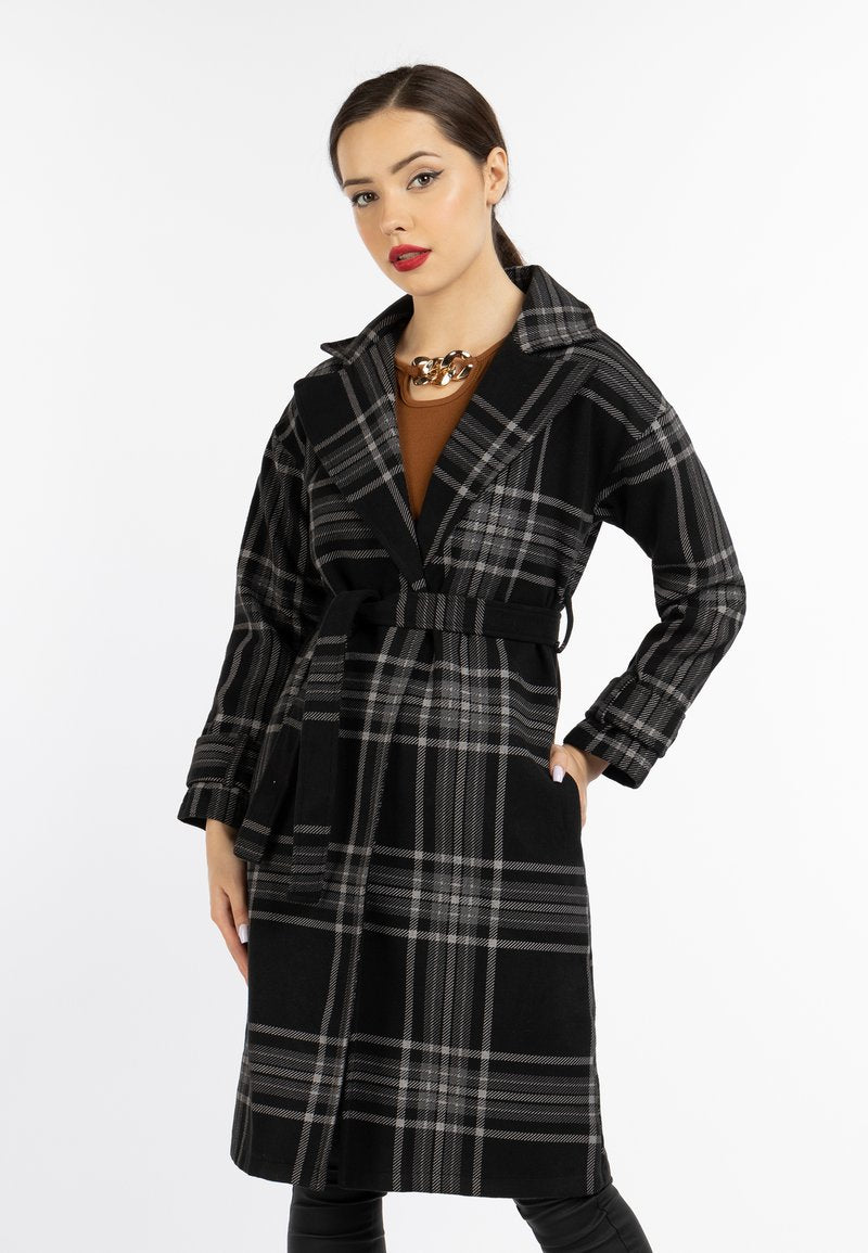 Faina TASSIA - Trenchcoat - Schwarz Karriert