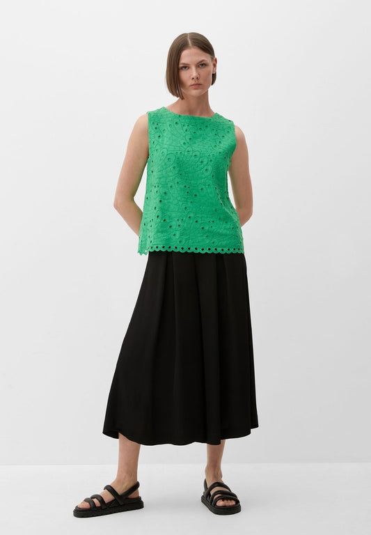 S.Oliver BLACK LABEL MIT LOCHMUSTER - Top - Smaragd