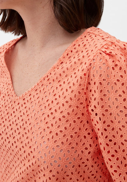 S.Oliver AUS BRODERIE ANGLAISE - Bluse - Papaya