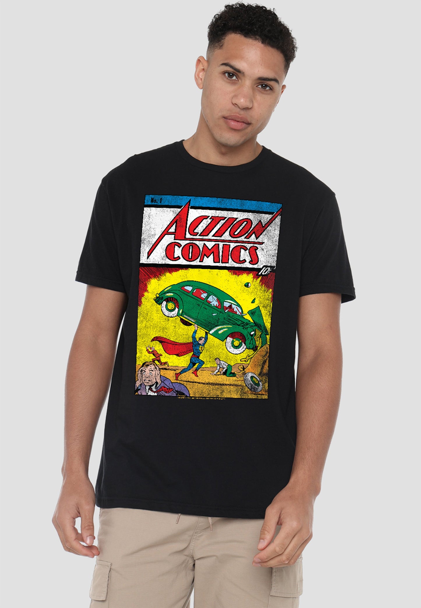  ACTION COMICS ISSUE - Print T-shirt - Black