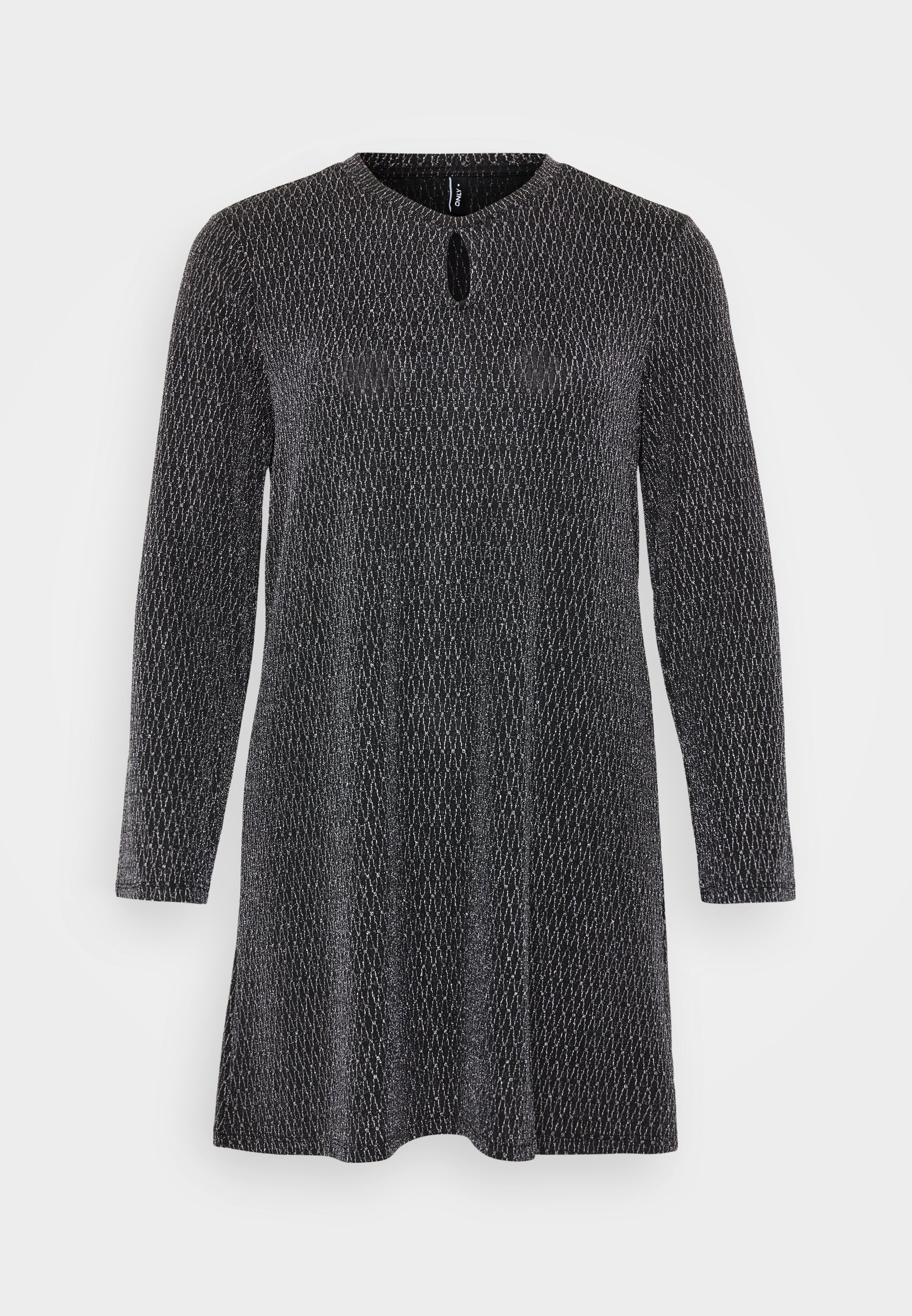 ONLY Petite ONLCAROL GLITTER PEEK A BOO - Jersey Dress - Black/silver-coloured