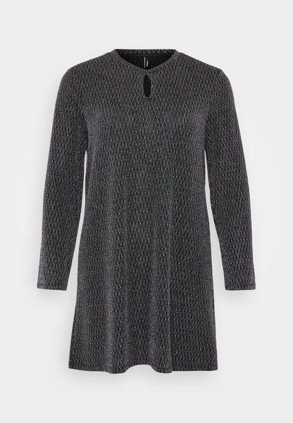 ONLY Petite ONLCAROL GLITTER PEEK A BOO - Jersey Dress - Black/silver-coloured