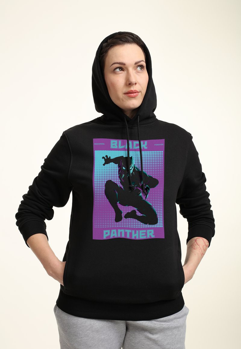 Henry Tiger AVENGERS CLASSIC HALFTONE PANTHER - Kapuzenpullover - Black