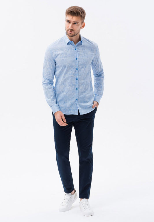  LONG SLEEVE FLORAL - Hemd - Light Blue