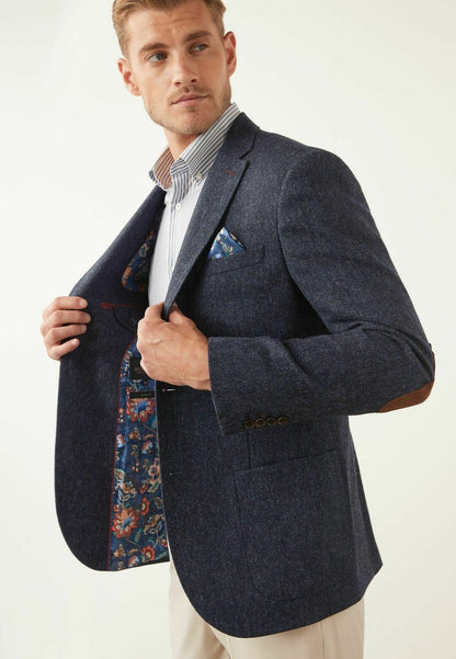 Next SIGNATURE MOONS BRITISH TEXTURED WITH ELBOW PATCHES - Sakko - Blue