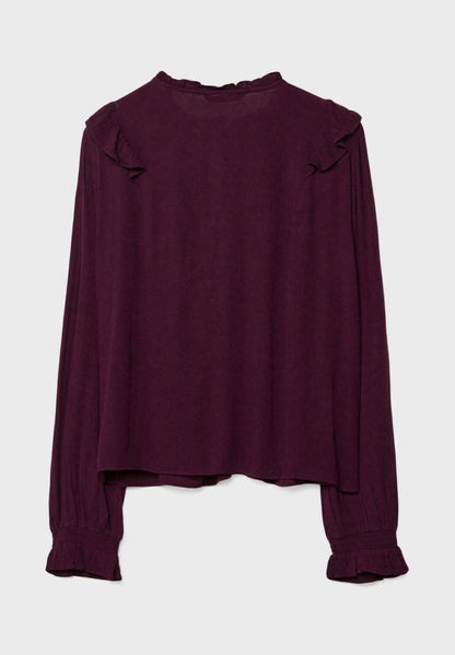 Stradivarius RUFFLED WITH BUTTONS - Blouse - Bordeaux