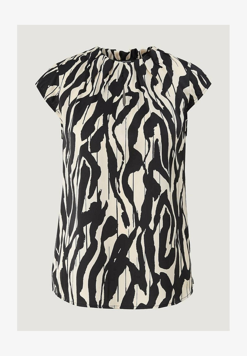 Comma T-Shirt Print - Schwarz