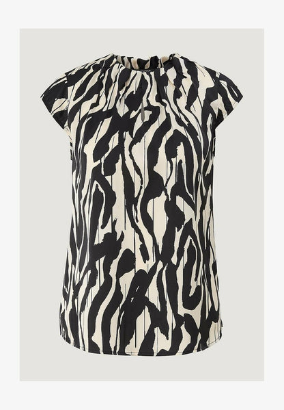 Comma T-Shirt Print - Schwarz
