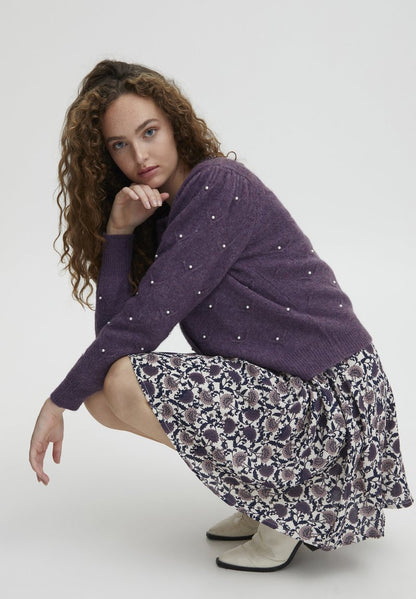  IRFLEURIE CA - Strickjacke - Vintage Violet Melange