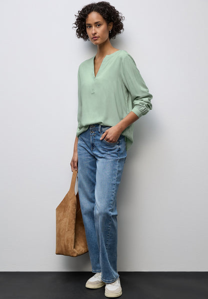 STREET ONE SPLIT NECK - Blouse - Grün