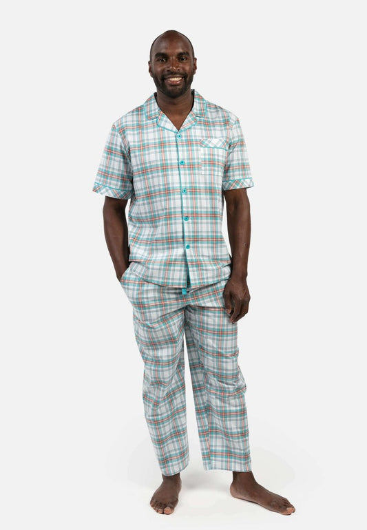 Cyberjammies KURZARM - Nachtwäsche Shirt - Blue Checks