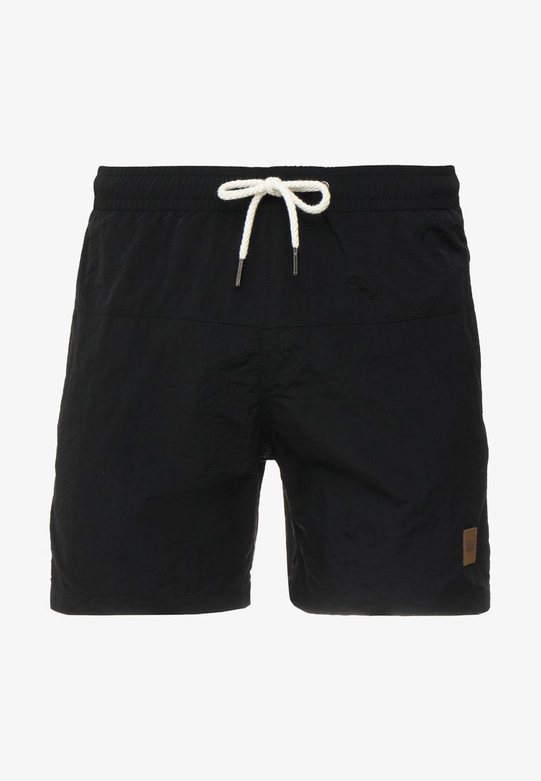 URBAN CLASSICS BLOCK SWIM SHORTS - Badeshorts - Black/wood