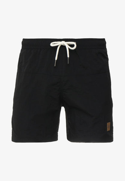 URBAN CLASSICS BLOCK SWIM SHORTS - Badeshorts - Black/wood