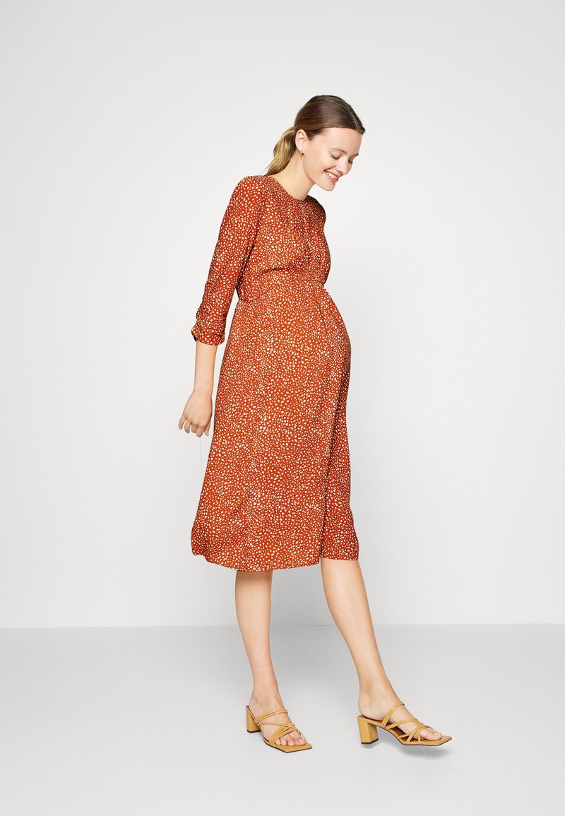 Mamalicious MLHELLA DRESS - Jerseykleid - Bombay Brown