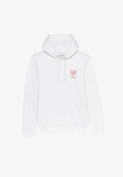  SWEET HEART EMBROIDERY UNISEX - Kapuzenpullover - White