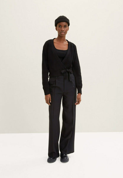 TOM TAILOR Denim IN WICKEL-OPTI - Strickjacke - Deep Black