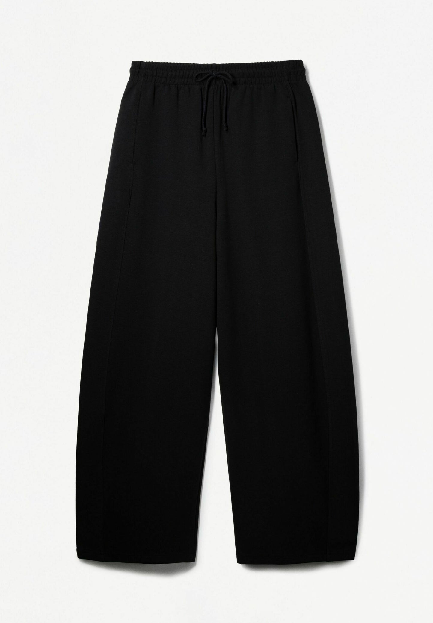 BERSHKA PLUSH BARREL - Tracksuit Bottoms - Light Grey