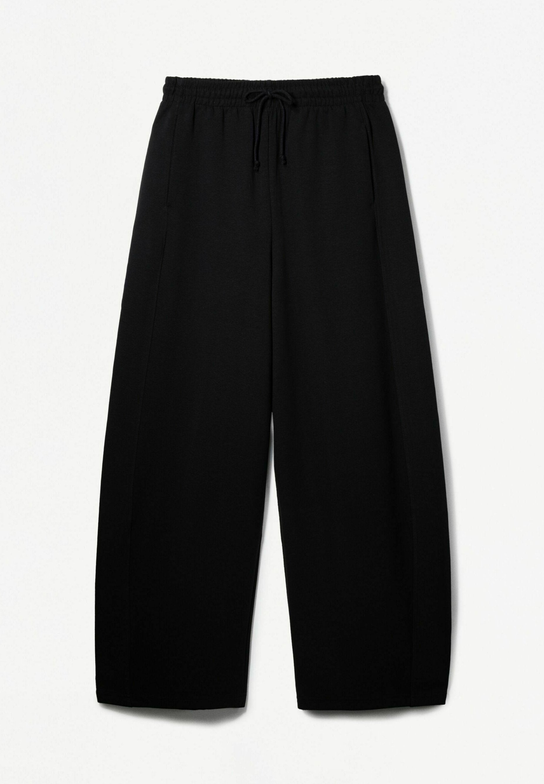 BERSHKA PLUSH BARREL - Tracksuit Bottoms - Light Grey