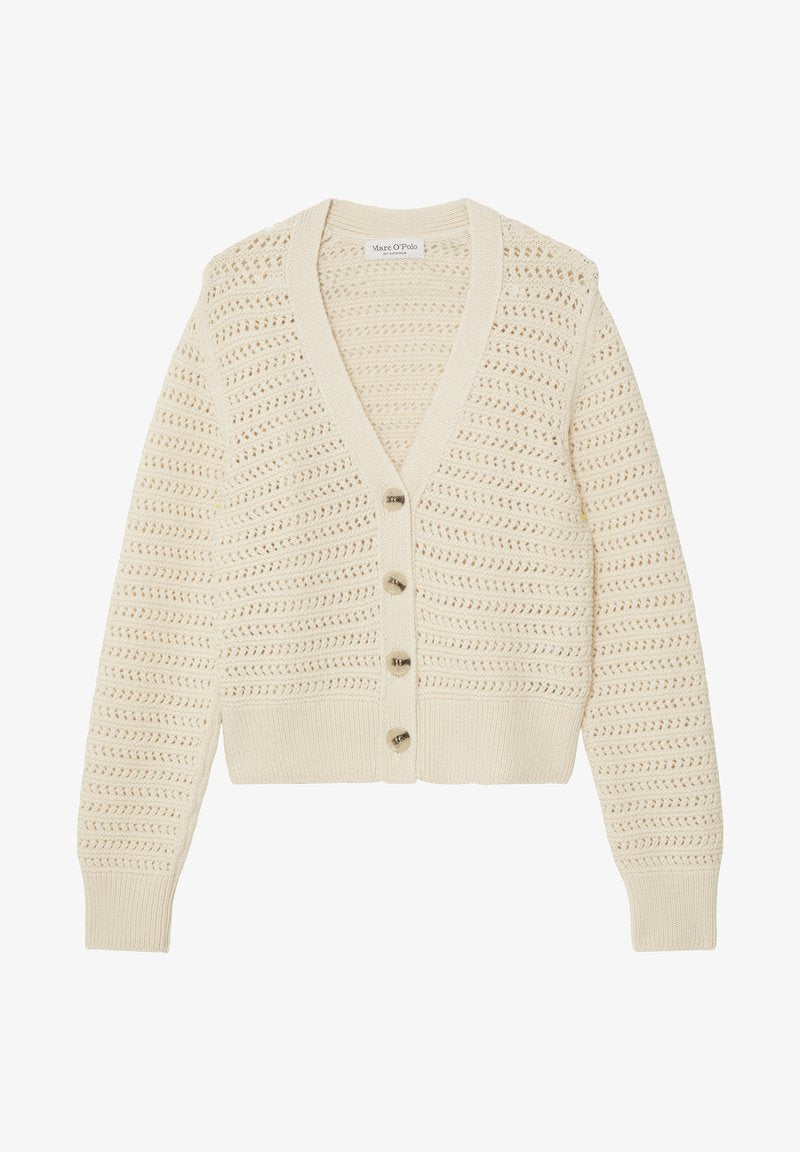 Marc O'Polo LONGSLEEVE, V-NECK - Strickjacke - Chalky Sand