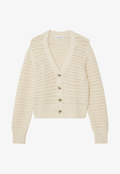 Marc O'Polo LONGSLEEVE, V-NECK - Strickjacke - Chalky Sand
