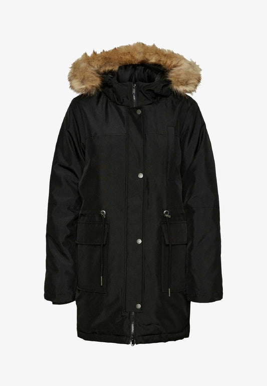 Noisy May NMMOLLY NOOS - Wintermantel - Black Light Fur