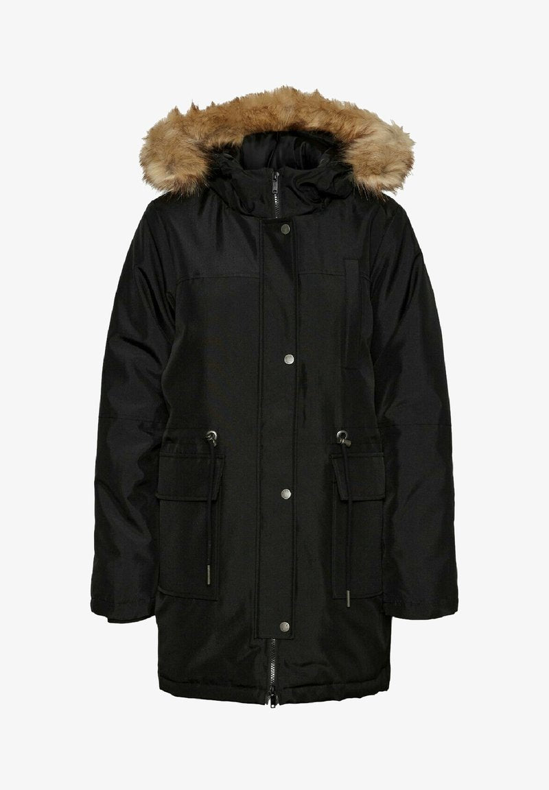 Noisy May NMMOLLY NOOS - Wintermantel - Black Light Fur