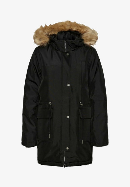 Noisy May NMMOLLY NOOS - Wintermantel - Black Light Fur