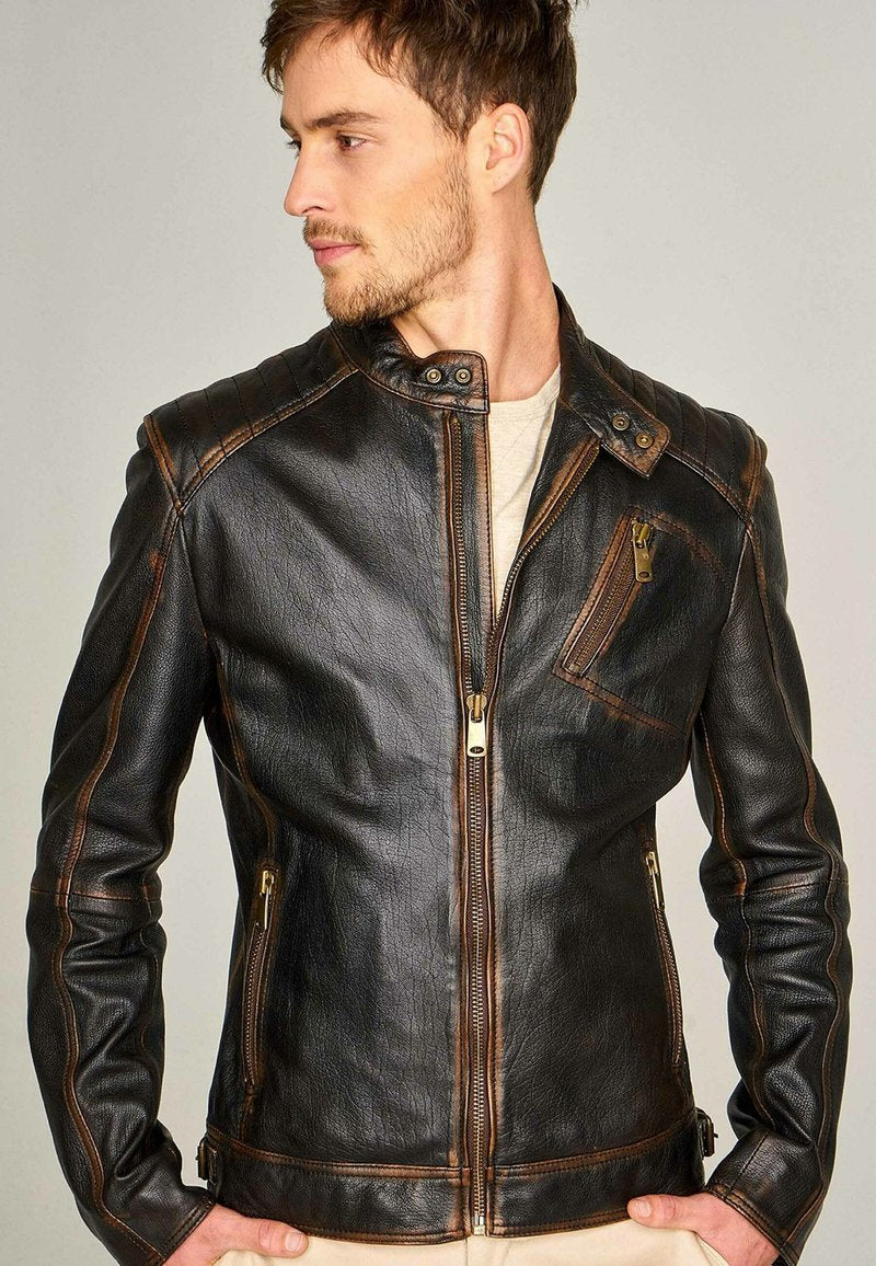  Lederjacke - Black