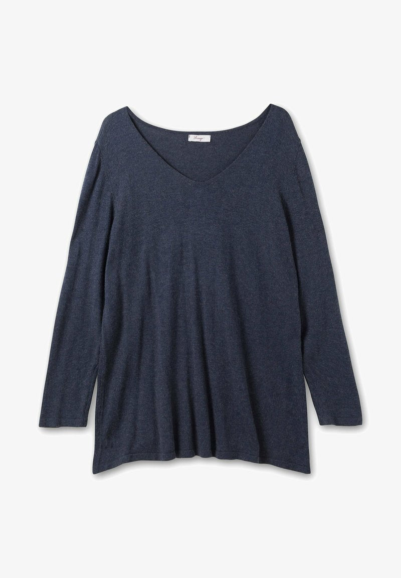 Sheego Strickpullover - Indigo Meliert