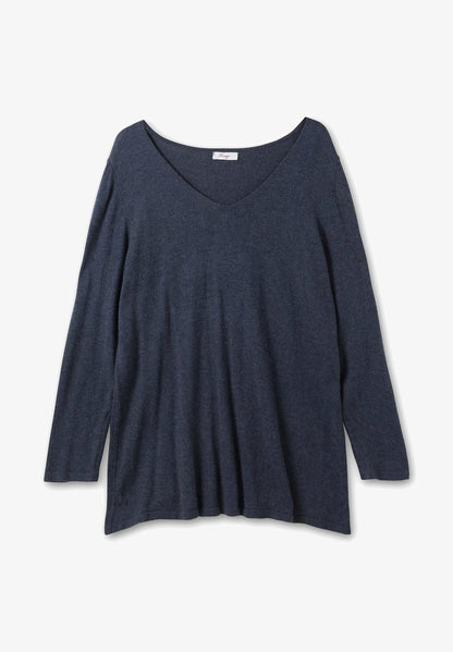 Sheego Strickpullover - Indigo Meliert