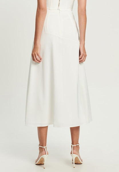 Tussah KATHRYN MIDI - A-Linien-Rock - White