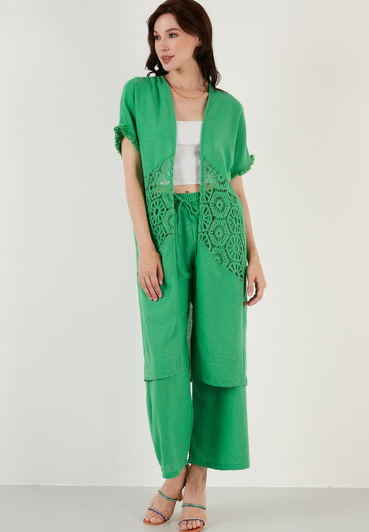 LELA TWO PIECE SET - REGULAR FIT - Strickjacke - Green
