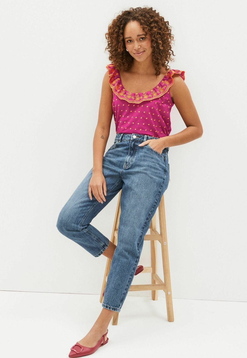 Next SLEEVELESS EMBROIDERED RUFFLE STANDARD - Bluse - Pink