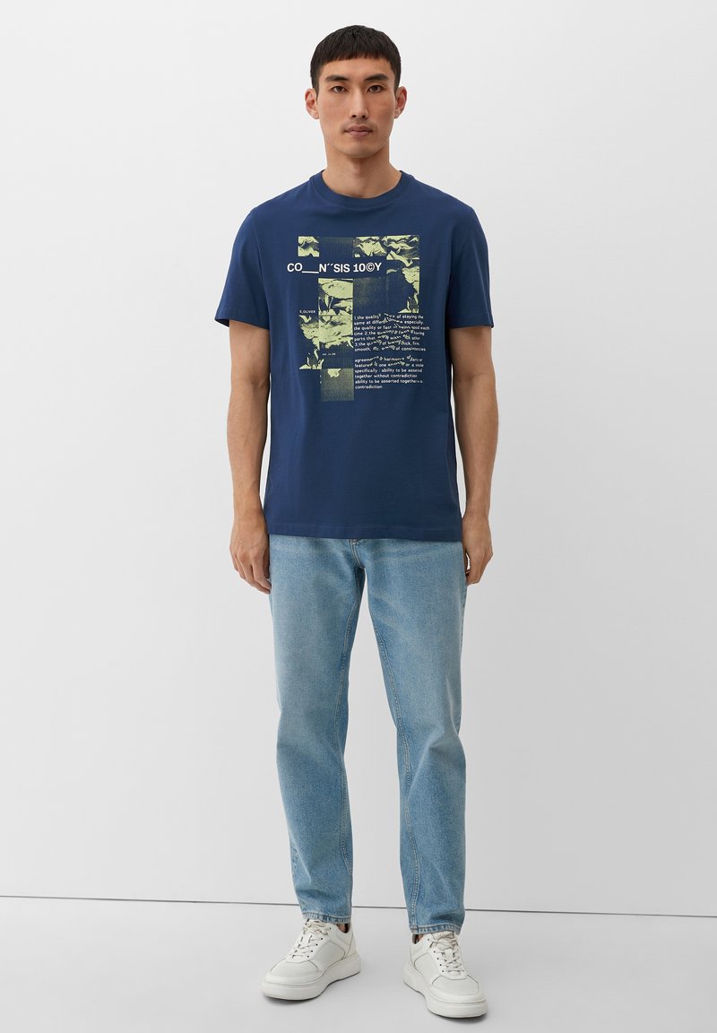 S.Oliver MIT FRONTPRINT - T-Shirt Print - Tiefblau